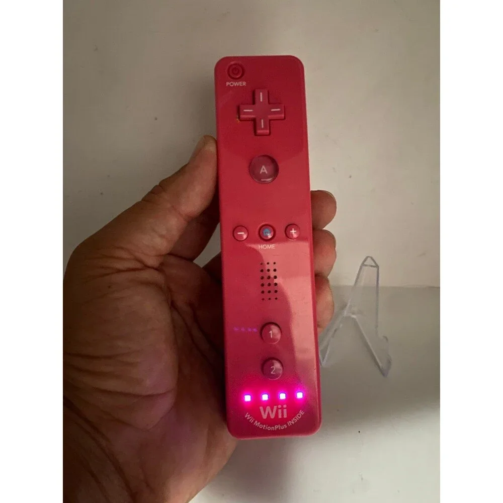 Official Nintendo Motion Plus Controller Pink Wii Remote OEM - Tested